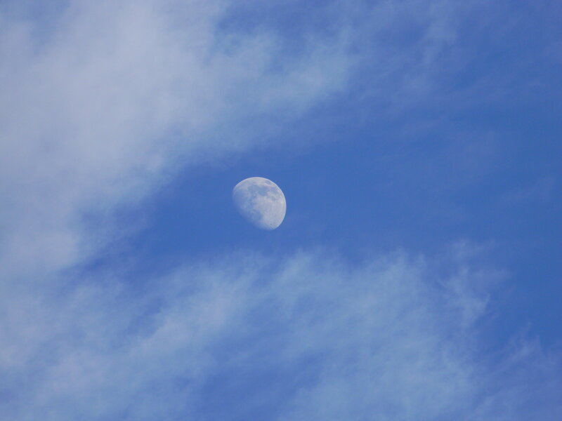 Moon in Blue Sky — Serene