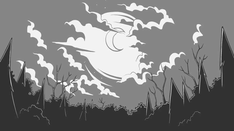 Moon in Cloudy Sky — Gray
