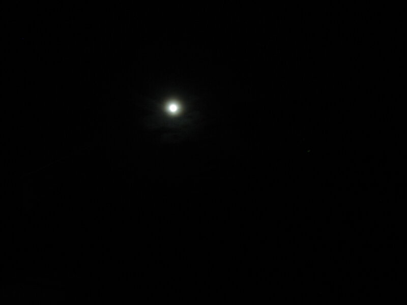 moon in dark sky