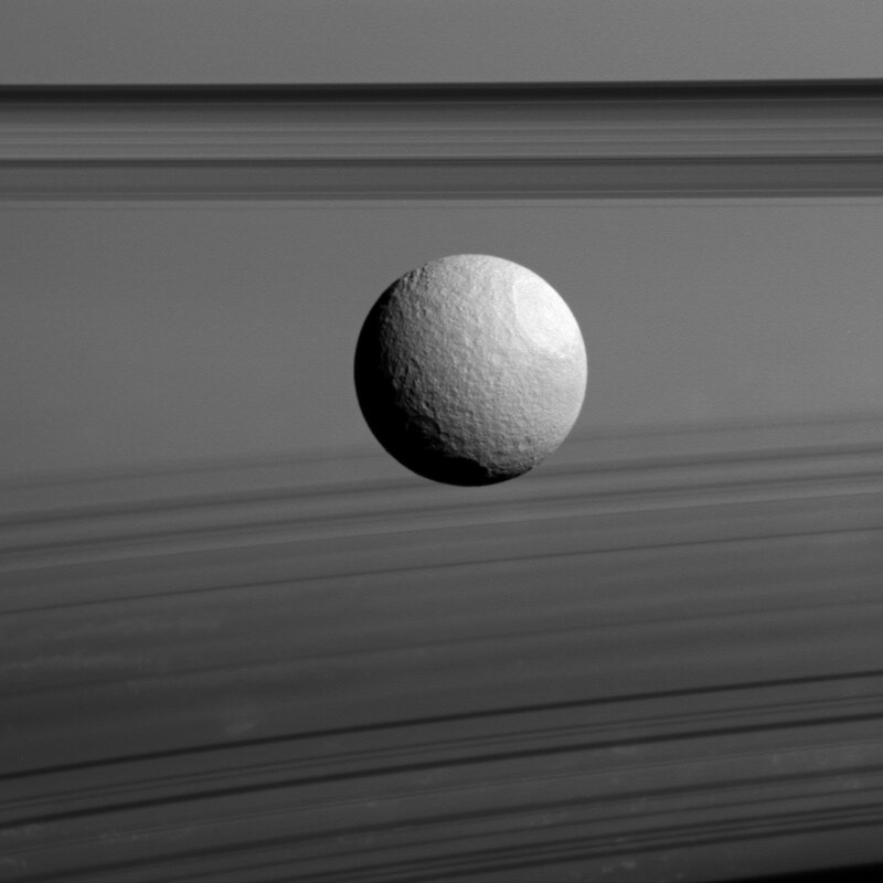 Moon in Front of Rings