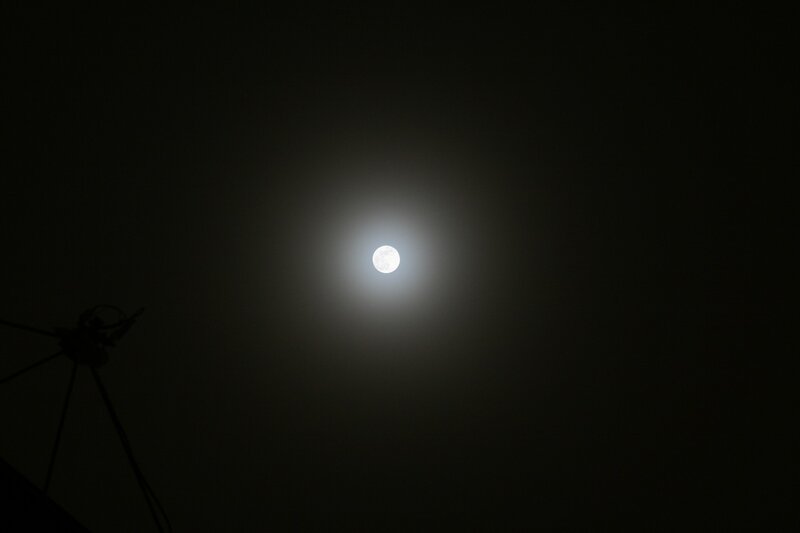 Moon in hazy night sky