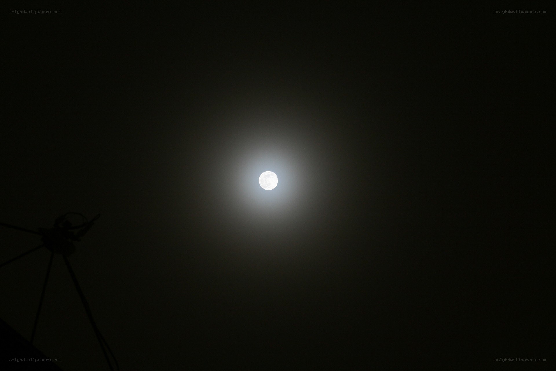 Moon in hazy night sky
