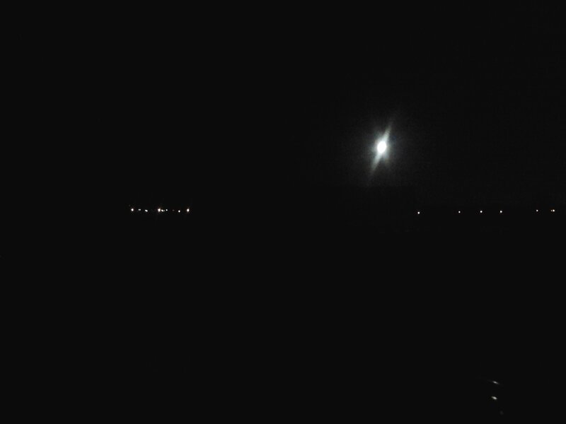 Moon in Night Sky — Black