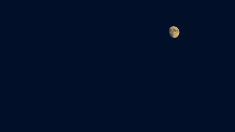 Moon in Night Sky — Dark Blue