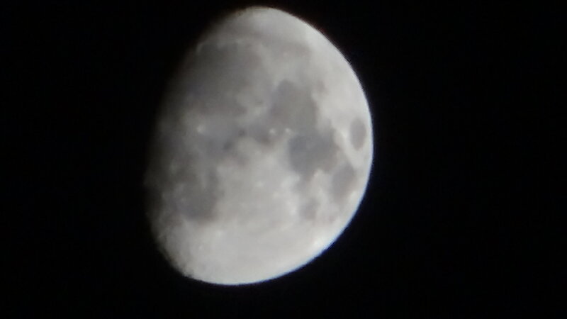 Moon in Night Sky — Gray