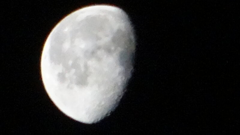 Moon in Night Sky — White
