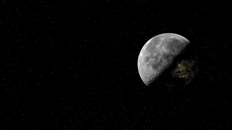 Moon in Space — Black, Serene