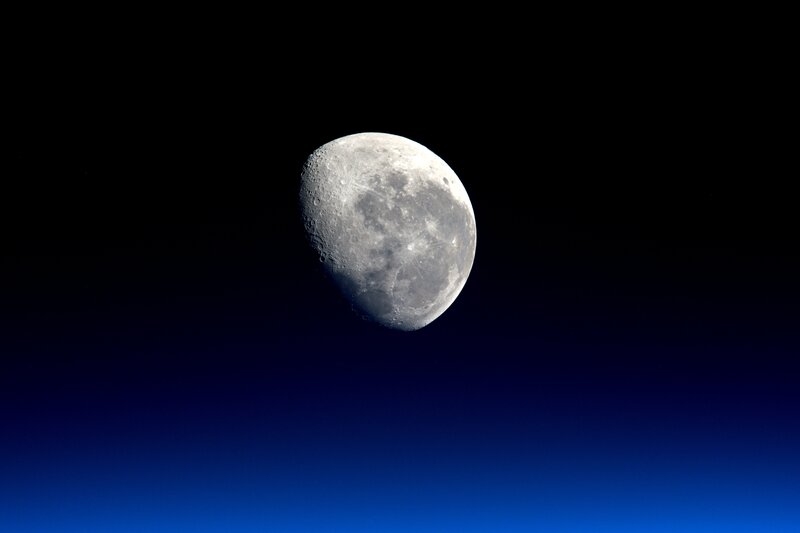 Moon in Space — Blue, Serene