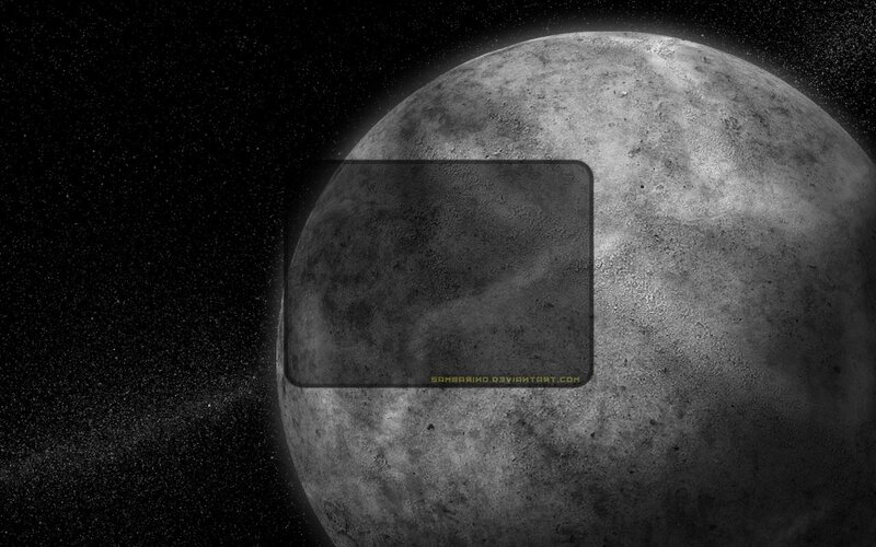 Moon in space with watermark