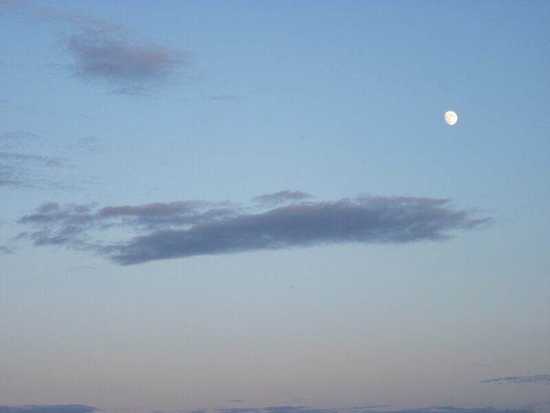 Moon in Twilight Sky