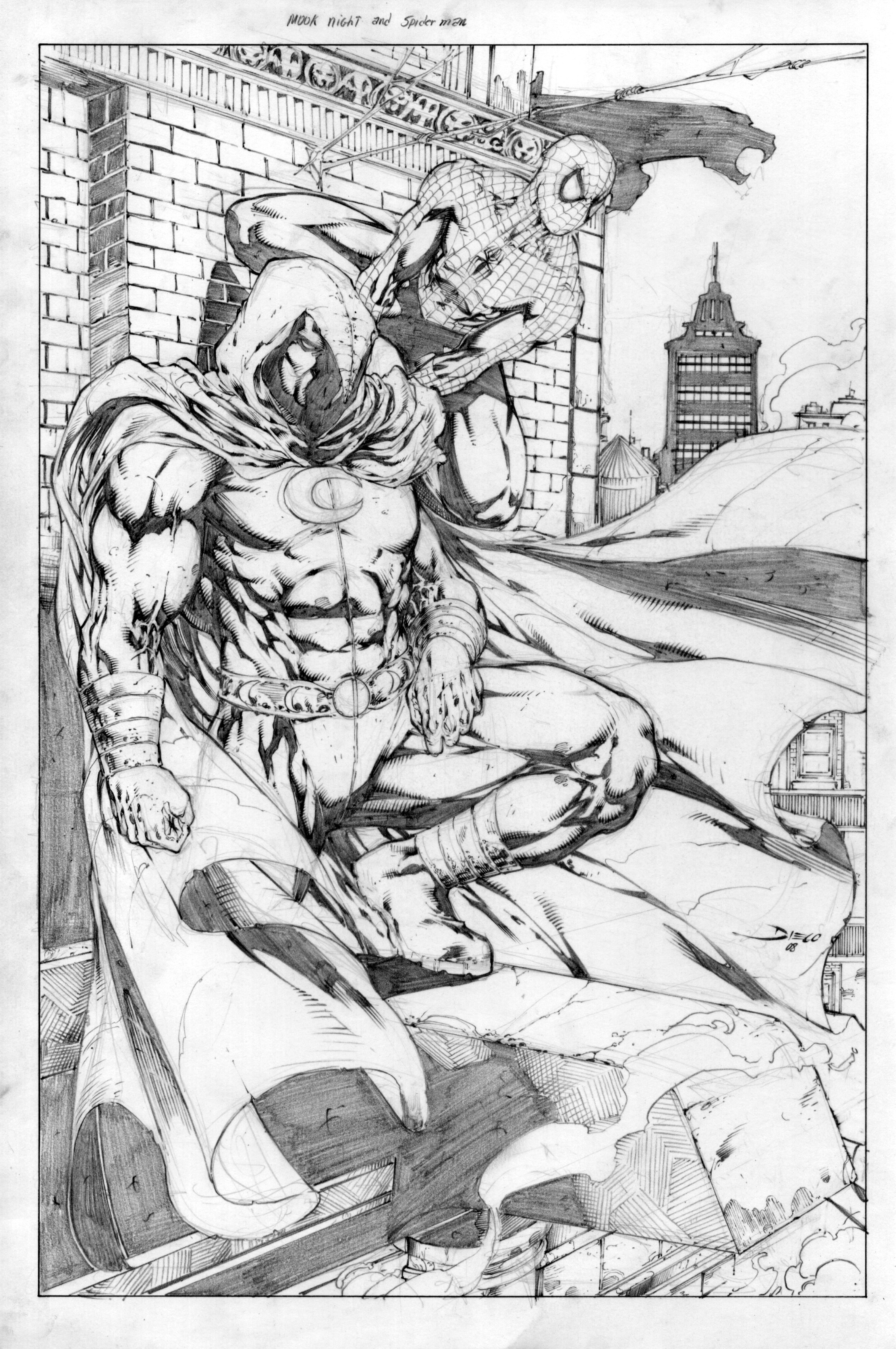 Moon Knight and Spider-Man battle