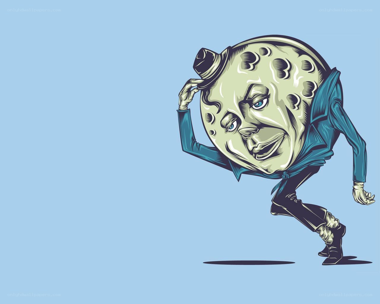 moon man character illustration