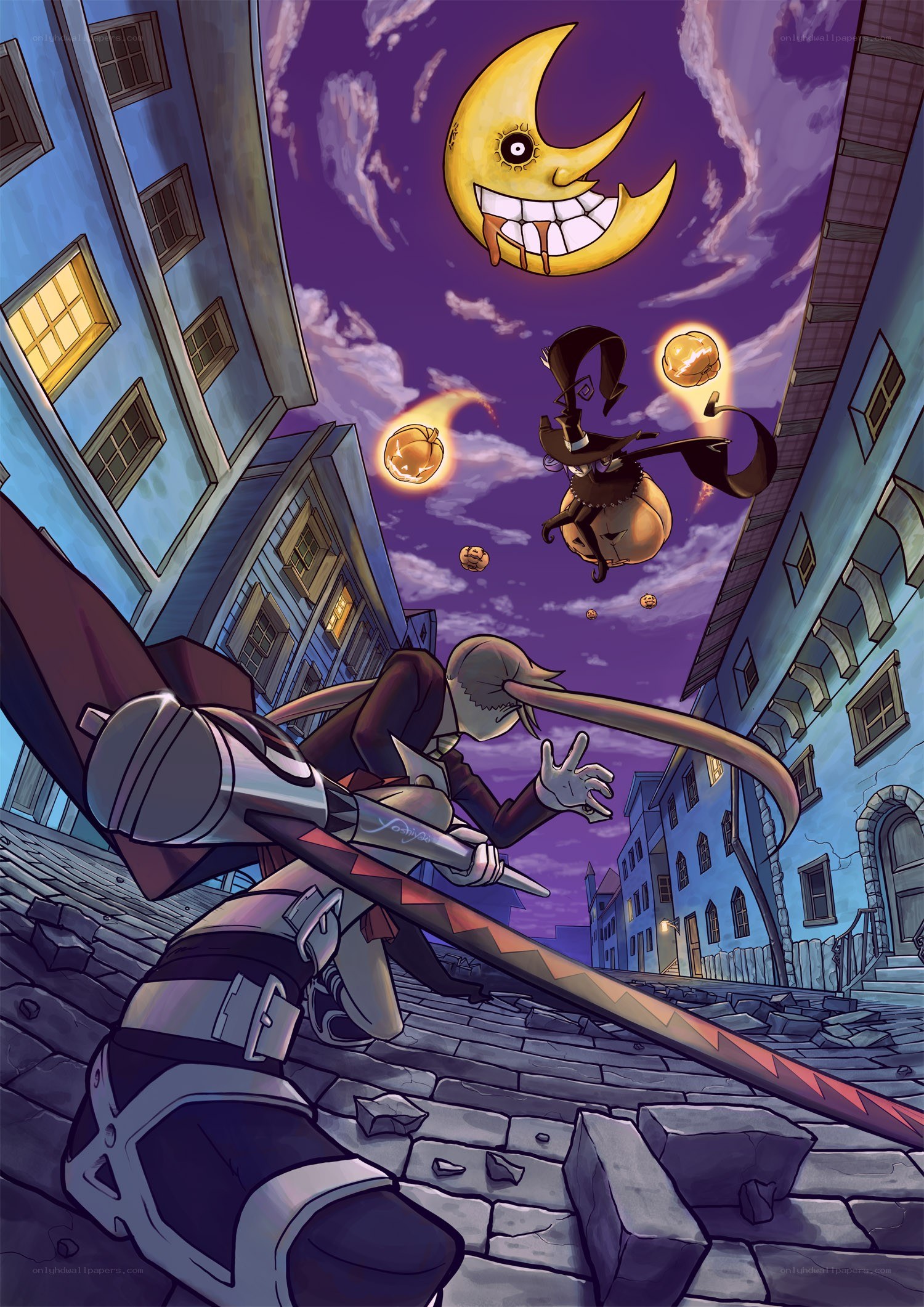 Moon monster attacks town