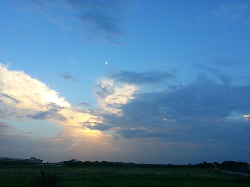 Moon over a cloudy sky