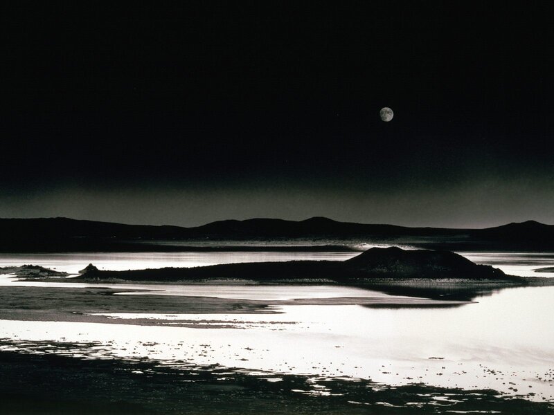 Moon over a tranquil lake