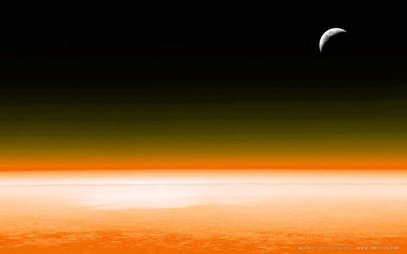 Moon over alien horizon