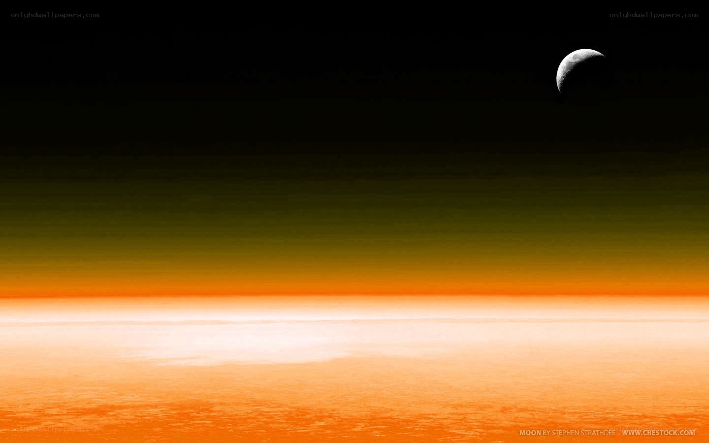 Moon over alien horizon