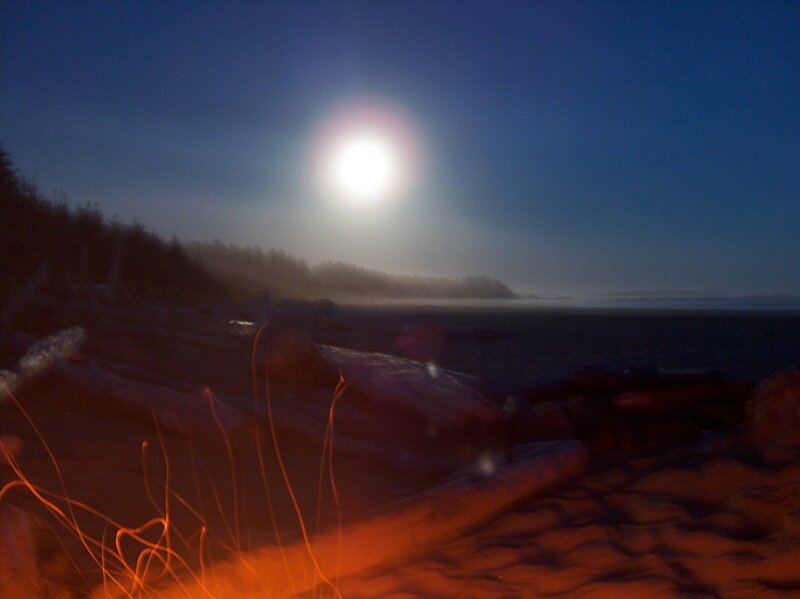 Moon over Beach at Night
