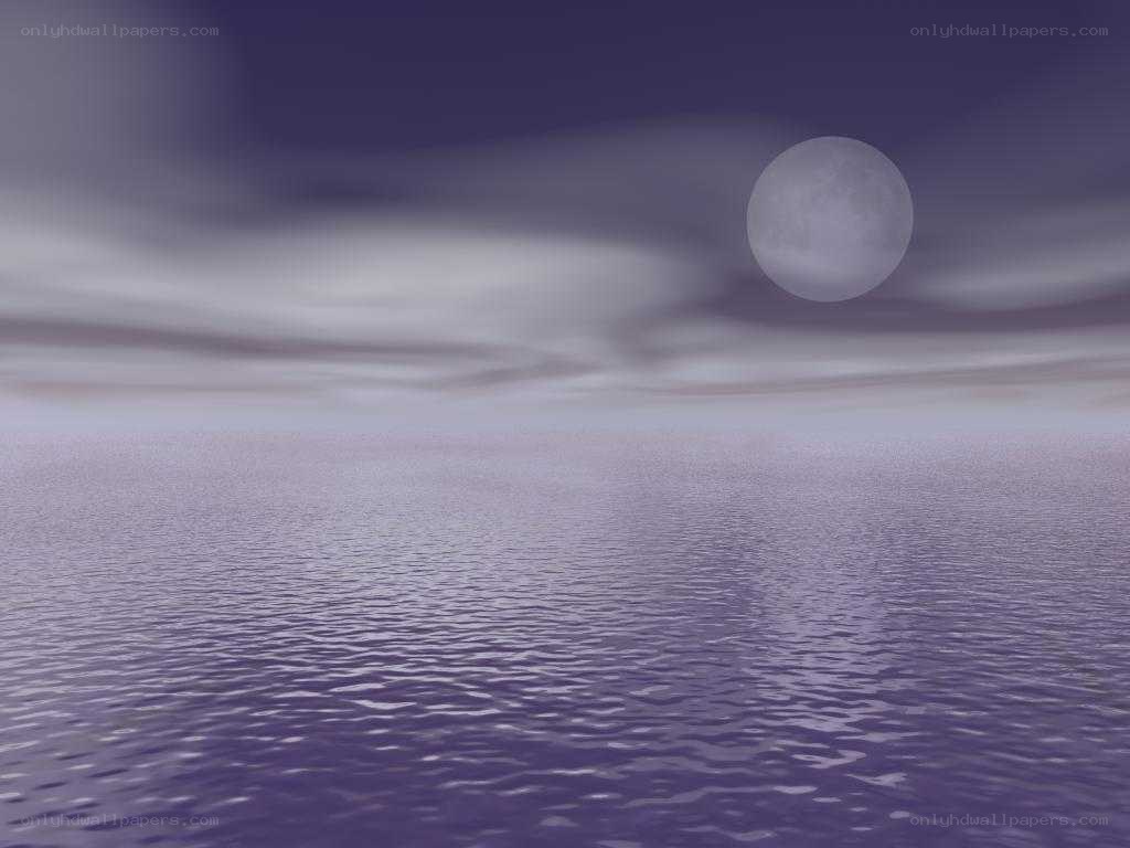 Moon over calm sea