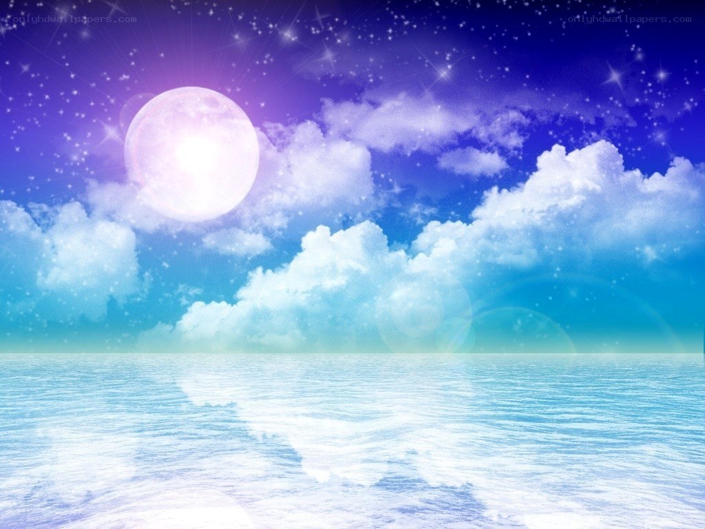 moon over calm sea