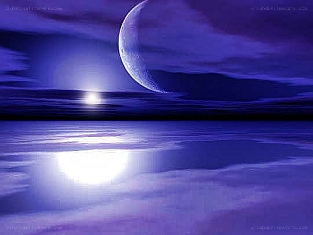Moon over calm water