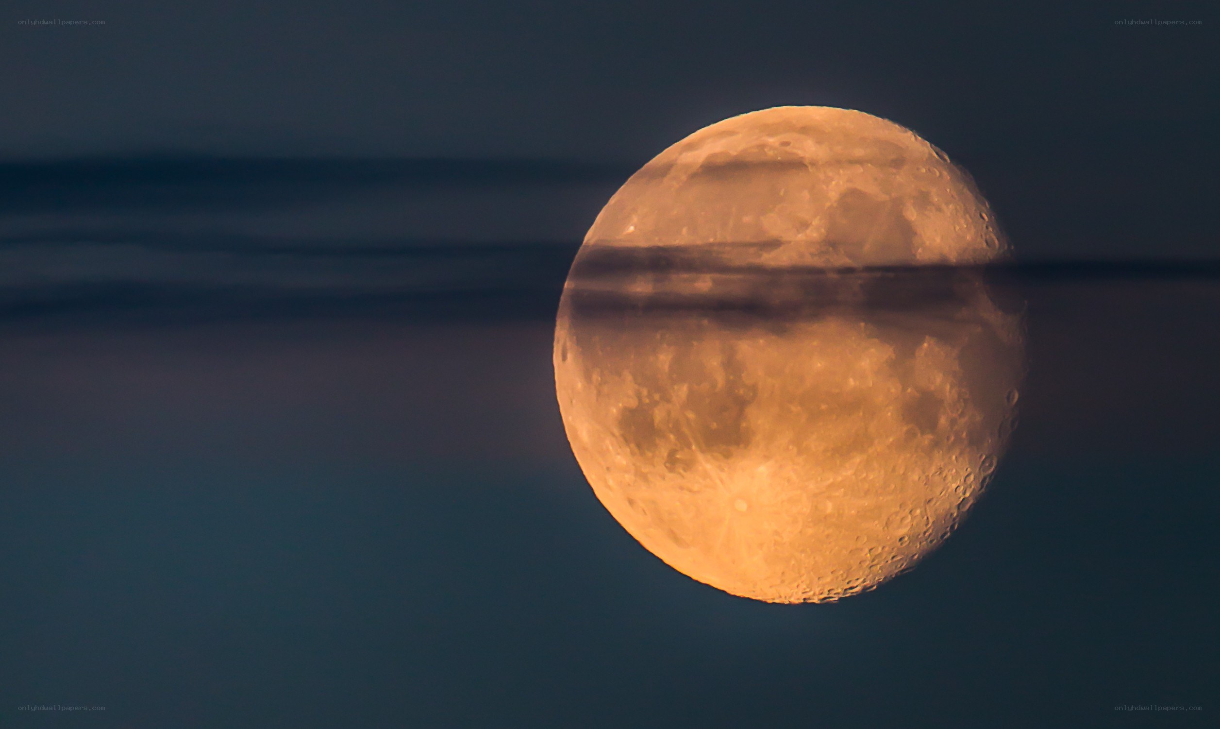 Moon over calm water