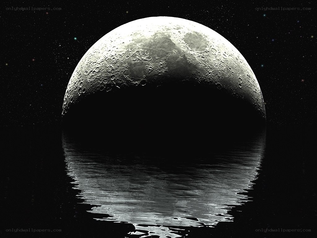 Moon over calm water