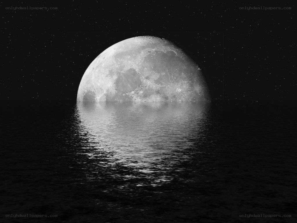 Moon over calm water