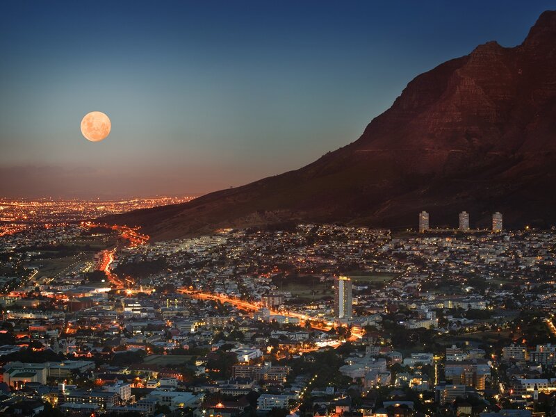 Moon over Cape Town