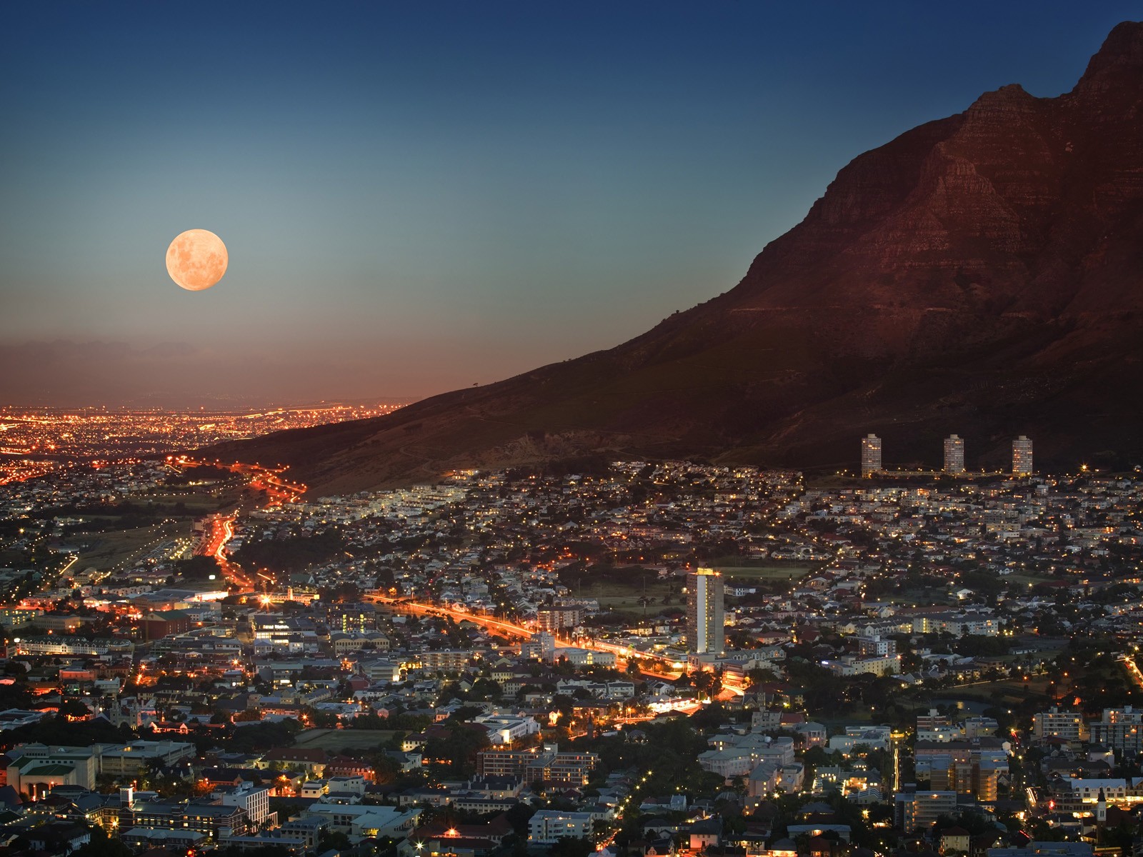 Moon over Cape Town