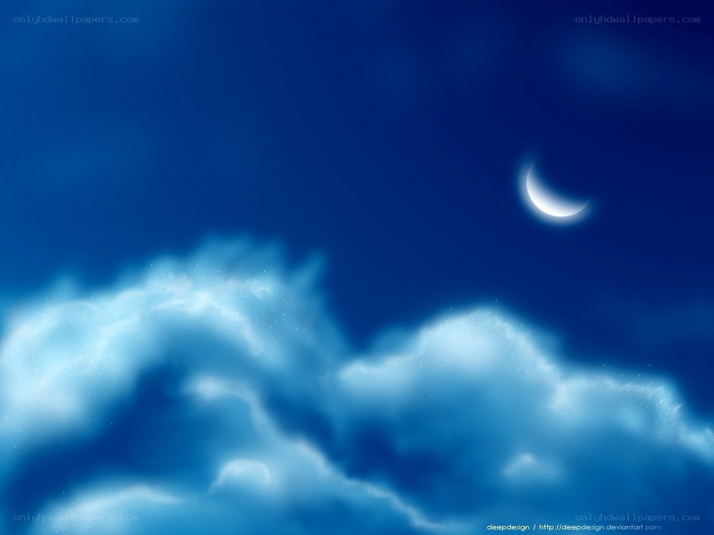 Moon over clouds at night