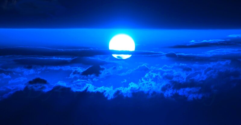 Moon over Clouds — Blue