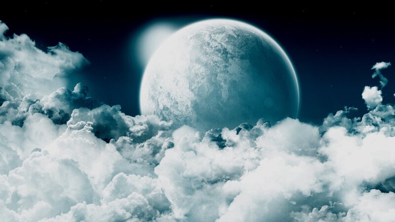 Moon over clouds