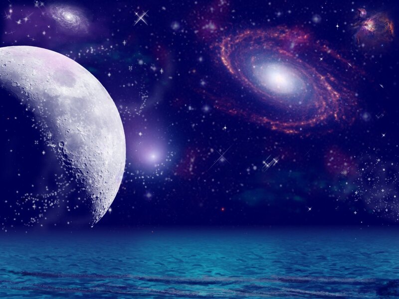 Moon over cosmic sea