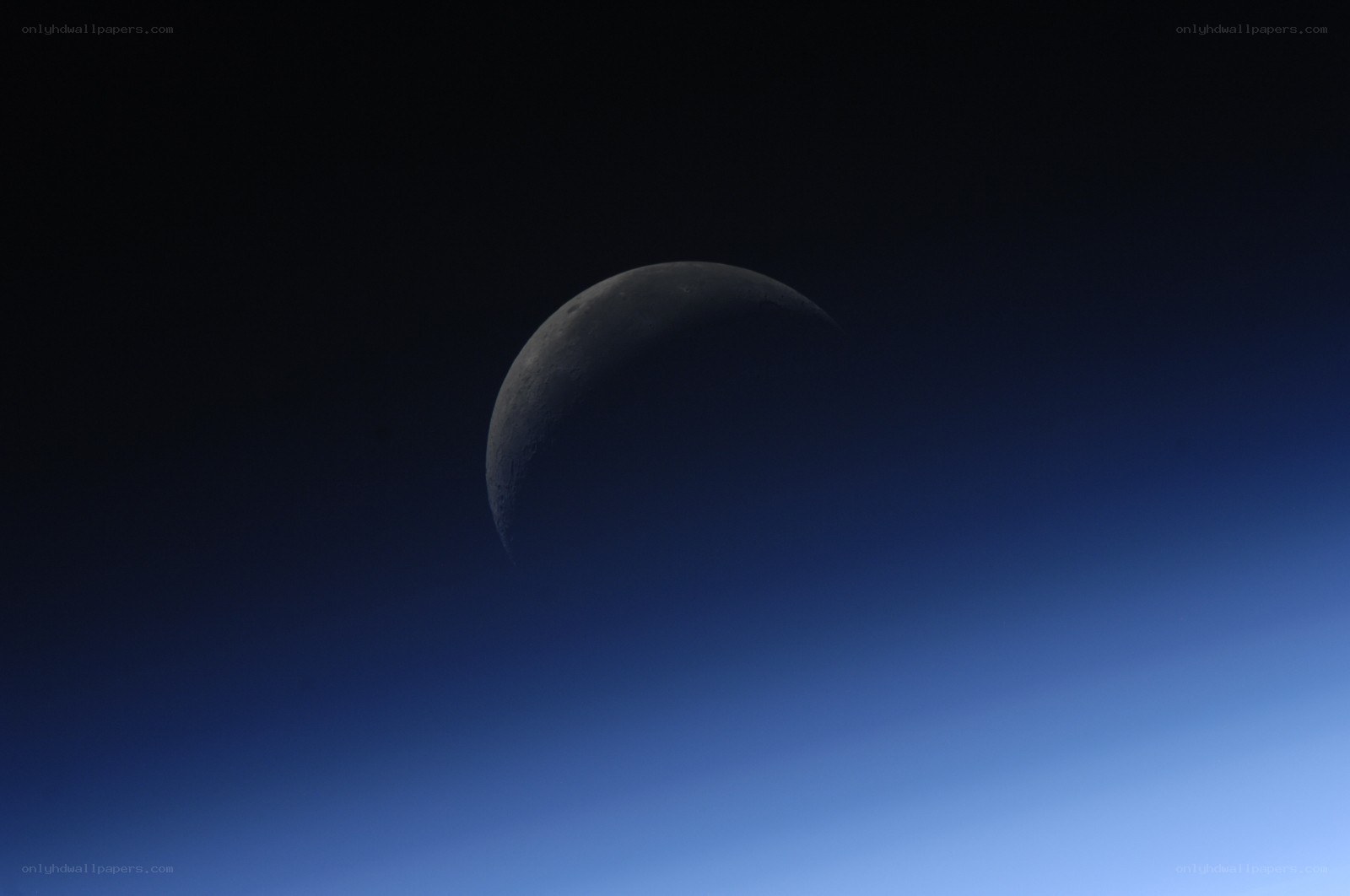 Moon over Earth's horizon