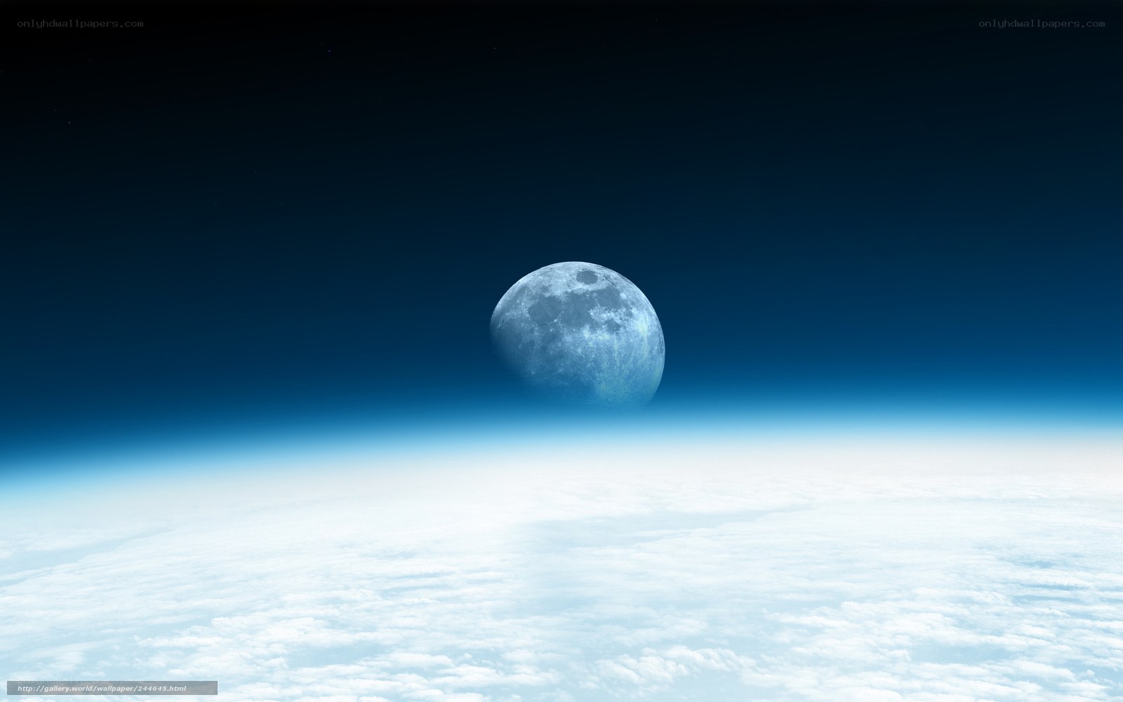 Moon over Earth's horizon