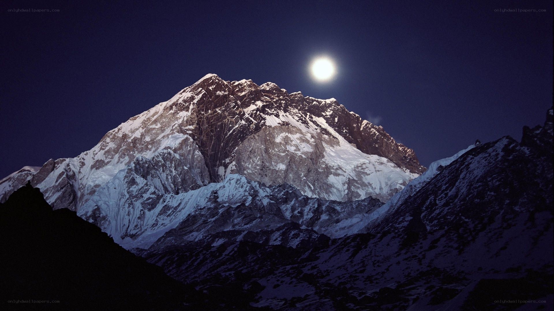 Moon over Everest