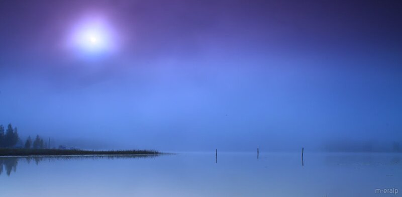 Moon over Foggy Lake