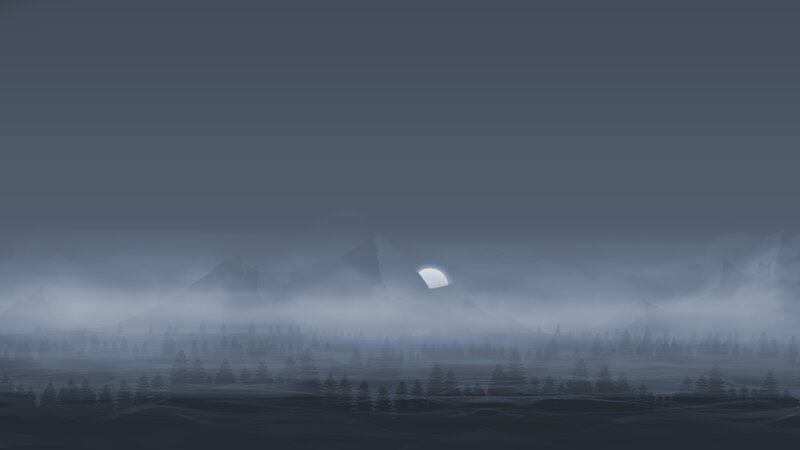 Moon over Foggy Mountains