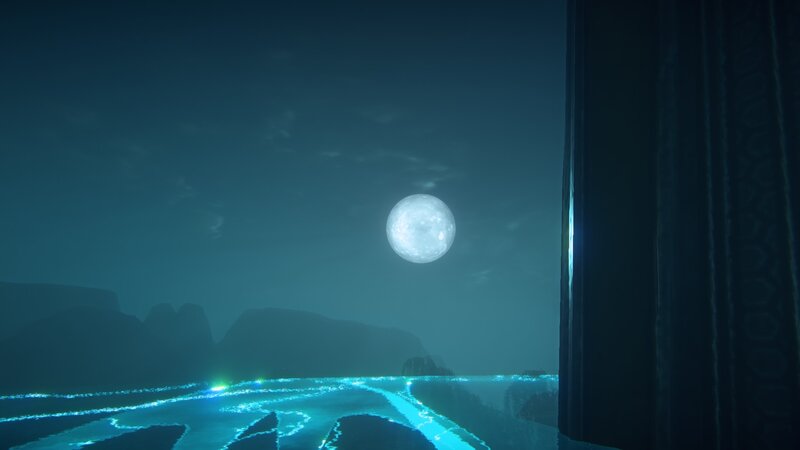 Moon over Glowing River