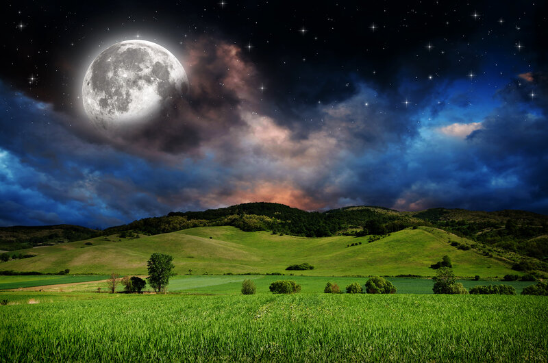 Moon over Green Hills