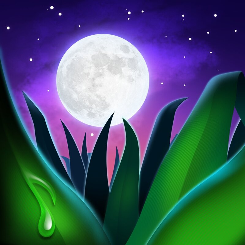 Moon over Green Plants