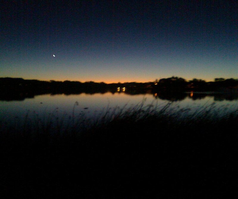 Moon over Lake — Black