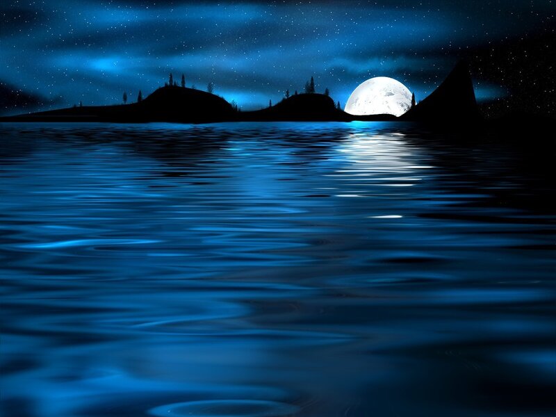 Moon over Lake