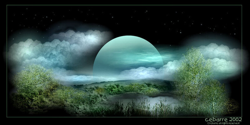 Moon over Landscape