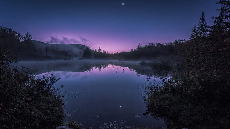 Moon over Misty Lake — Purple