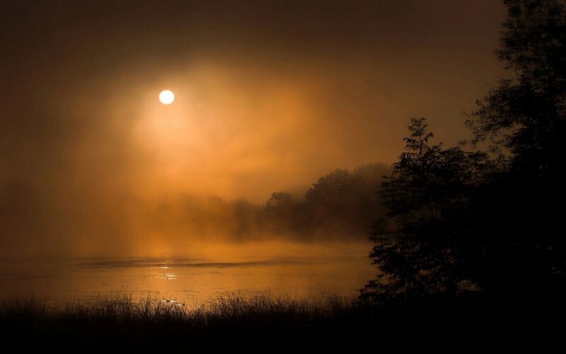 Moon over Misty Lake