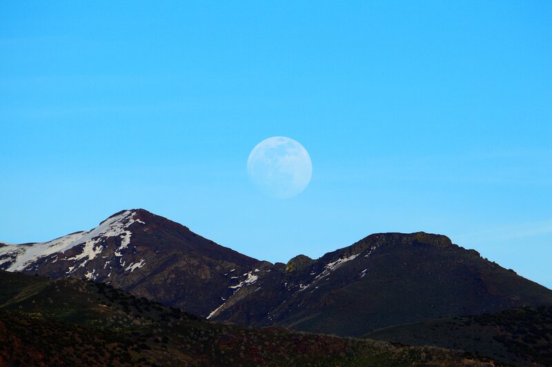 Moon over Mountains — Blue