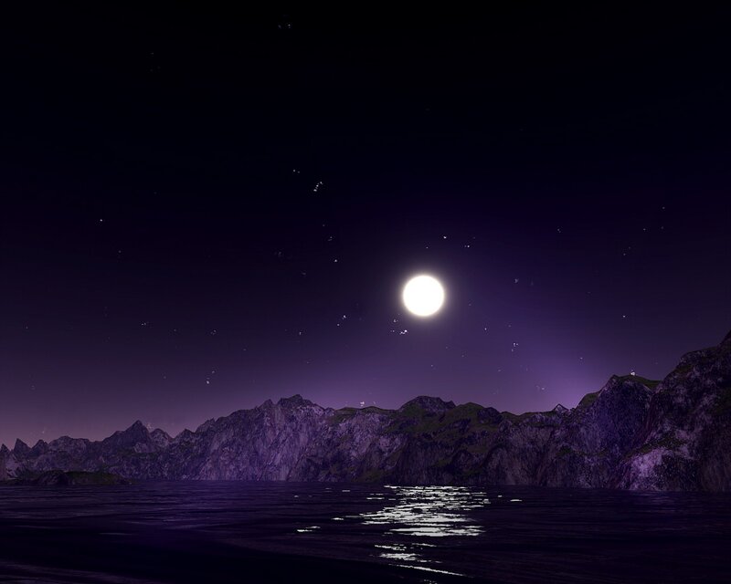 Moon over Mountains — Purple