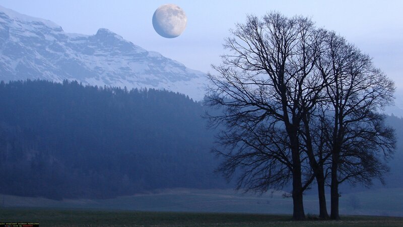 Moon over Mountains